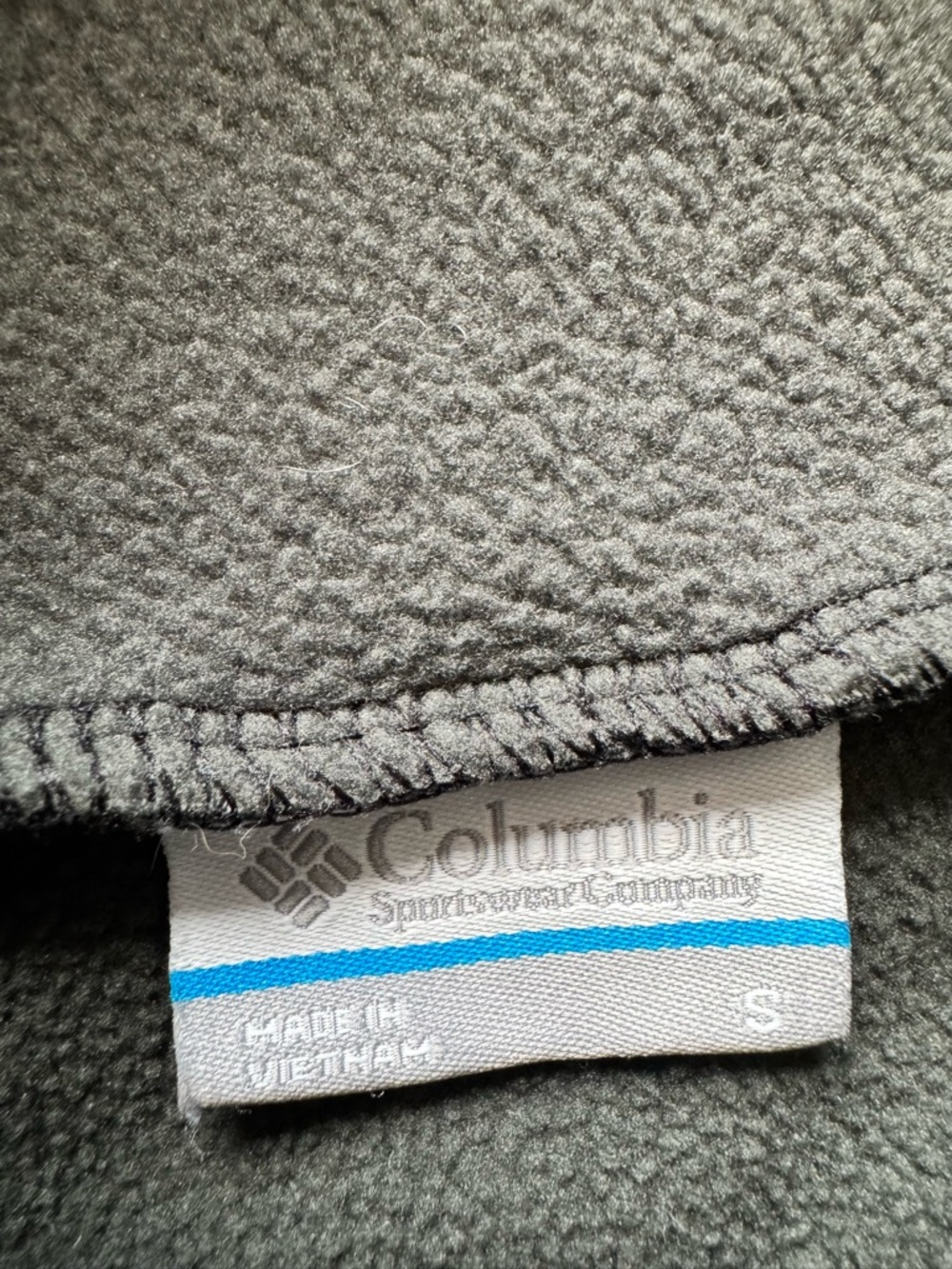 Columbia Mountain Run Black Gray Striped Crossover Funnel Neck Fleece Top Size S - Picture 12 of 15